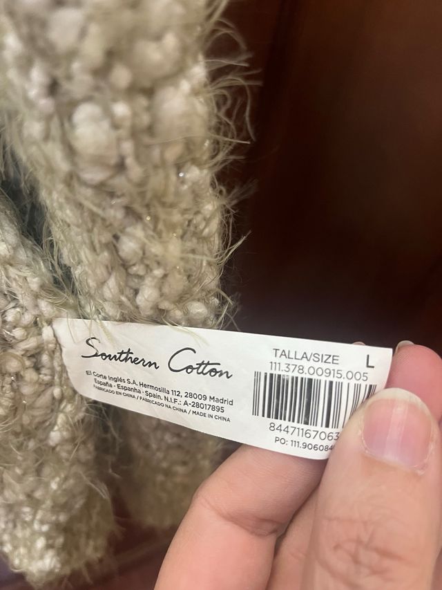 Chaqueta/Cárdigan Beige y Blanco (degradado verde)