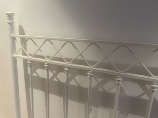 Cabezal de cama de hierro forjado blanco