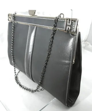 Pochette vintage anni '80 grigia