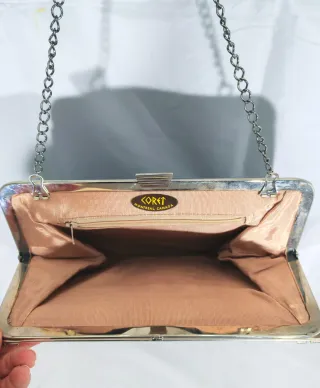 Pochette vintage anni '80 grigia