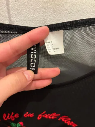 Camiseta Malla Transparente H&M Talla S