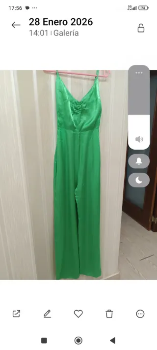 Mono largo satén verde