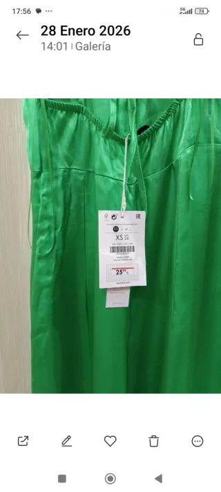 Mono largo satén verde