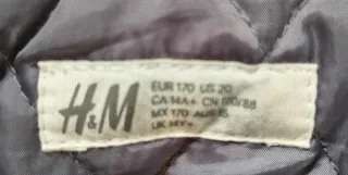 Parka H&M chica color gris Talla 170 (14+ años)