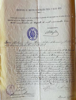 Madrid 1913 Firma Alcalde Joaquín Ruiz Jiménez