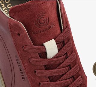 Zapatillas Groundies Barefoot burdeos y Beige