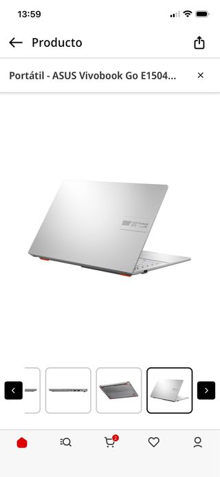 Portátil Asus Vivobook Go Plata