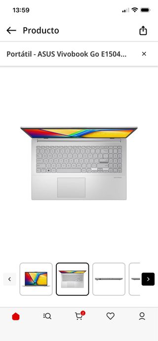 Portátil Asus Vivobook Go Plata