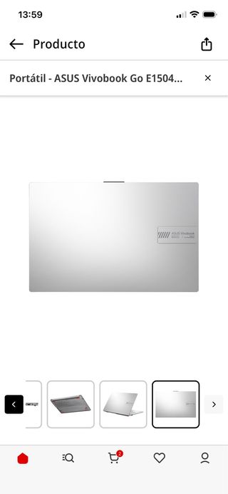 Portátil Asus Vivobook Go Plata