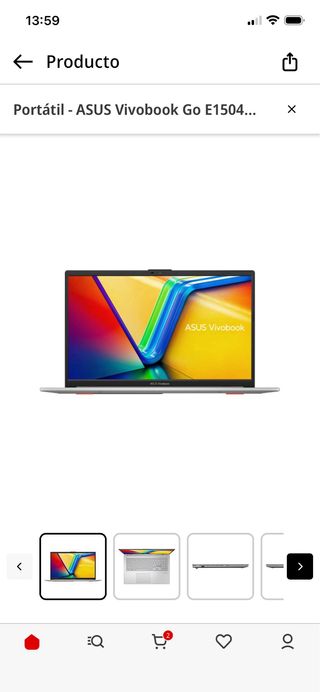 Portátil Asus Vivobook Go Plata