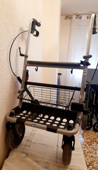 Andador con ruedas y dos cestas
