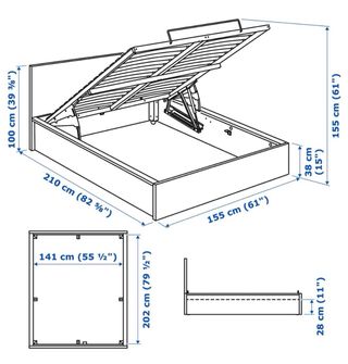 Cama Canapé Ikea 140x200 Blanca