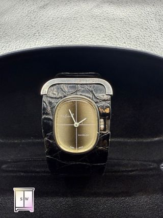 Valgine Watch Solid Silver Brushed And Vermilion