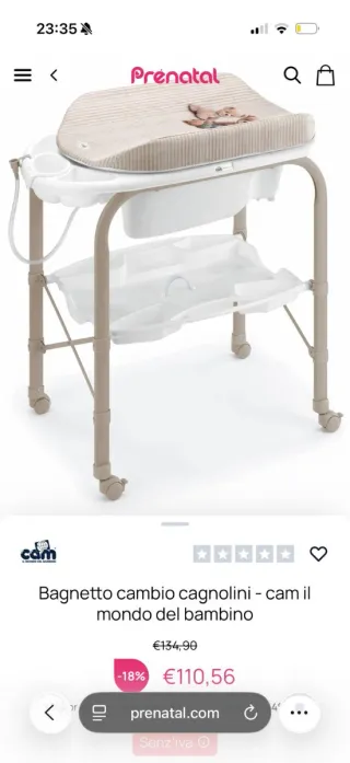 Fasciatoio CAM Bagnetto cambio cagnolini