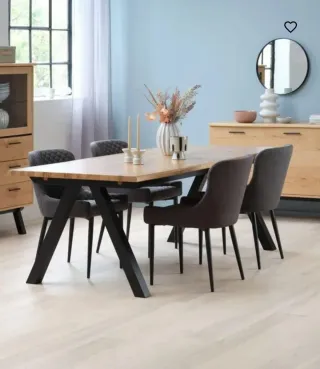 Mesa Comedor SANDBY 100x160 Roble macizo Natural/N