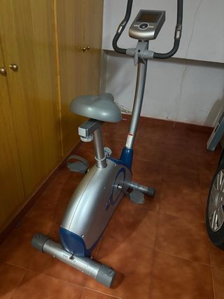 Bicicleta Estática Gris y Azul