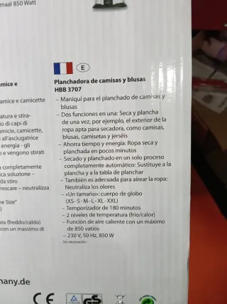 Máquina de planchar camisas y blusas