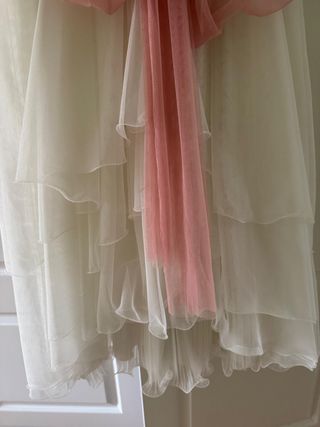 Vestido Comunión Niña Blanco y Rosa