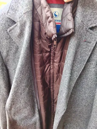 Abrigo El Ganso paño gris con chaleco desmontable