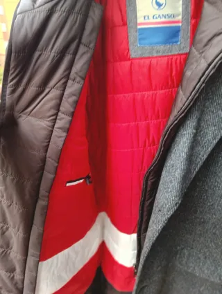 Abrigo El Ganso paño gris con chaleco desmontable