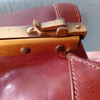 Borsone in pelle e cuoio marrone