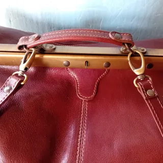 Borsone in pelle e cuoio marrone