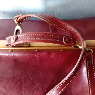 Borsone in pelle e cuoio marrone