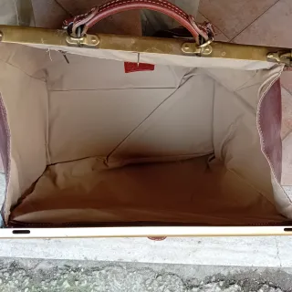 Borsone in pelle e cuoio marrone