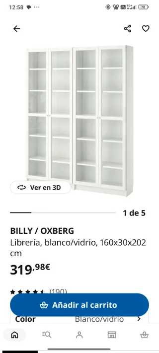 Puertas Librería Billy Ikea grises metalizada.