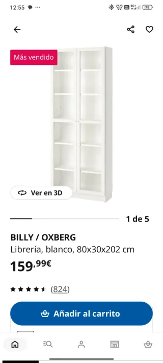 Puertas Librería Billy Ikea grises metalizada.