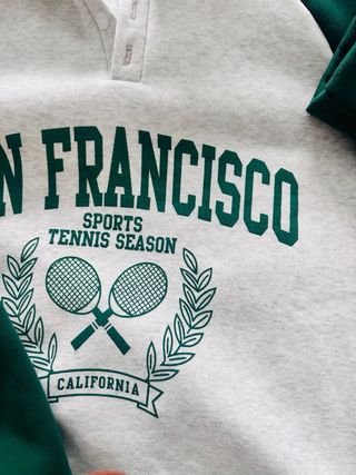 Felpa San Francisco Tennis Grigia/Verde Taglia S
