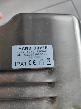 Secador de manos acero inoxidable