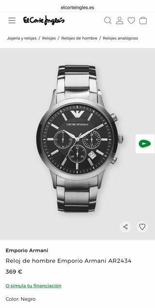 Reloj Emporio Armani AR2434 Negro