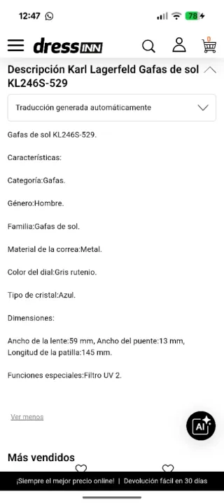 Gafas de Sol Hombre Karl Lagerfeld KL246S-529 ø 59