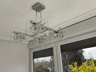 Lámpara de techo moderna cristal y metal