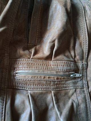 Chaqueta bomber Cuero Vintage Hombre M/L Marrón