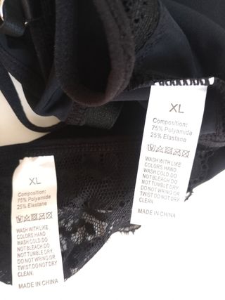 Conjunto Lencería Sexy Negro Talla XL