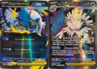 Cartas Pokémon Mega-Absol EX y Mega-Abomasnow EX