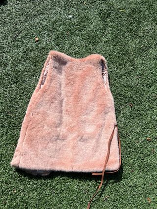 Chaleco pelo niña beige/rosa