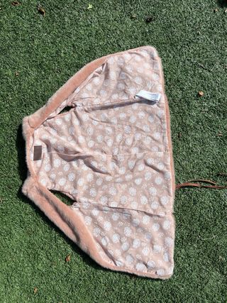 Chaleco pelo niña beige/rosa