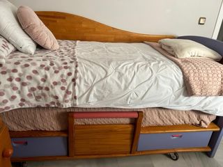 Cama nido 90cm con cajoneras y repisa