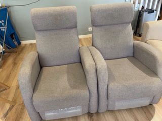 1 Sillon  Reclinable Tela Gris