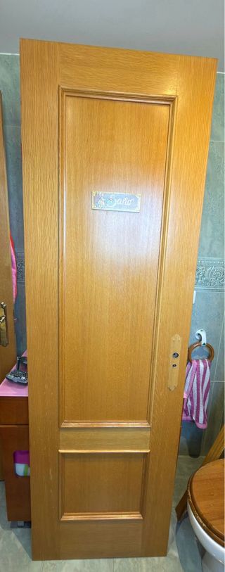 Puerta madera roble maciza