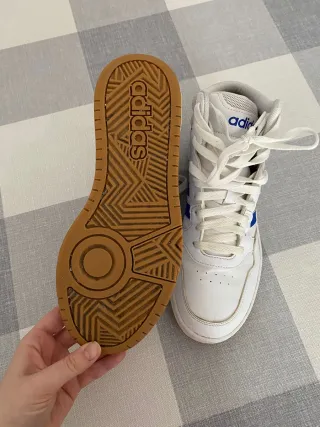 Zapatillas Adidas Botín Blancas y Azules