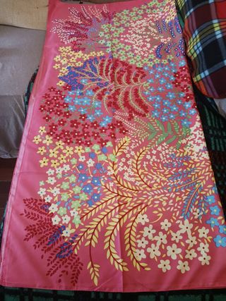 Enorme pañuelo foulard Art silk Pink Daisy.