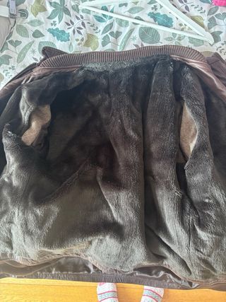 Chaquetón de cuero marrón chocolate hombre