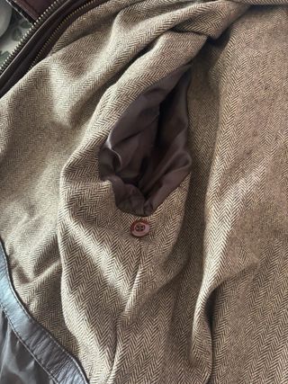 Chaquetón de cuero marrón chocolate hombre