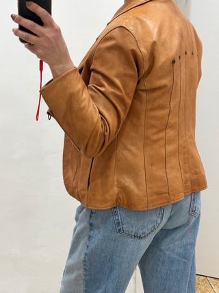 Blazer in pelle marrone taglia 44