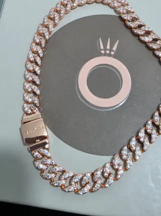 Bracciale Pandora intreccio Pavé cm 20 Oro Rosa