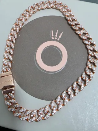 Bracciale Pandora intreccio Pavé cm 20 Oro Rosa